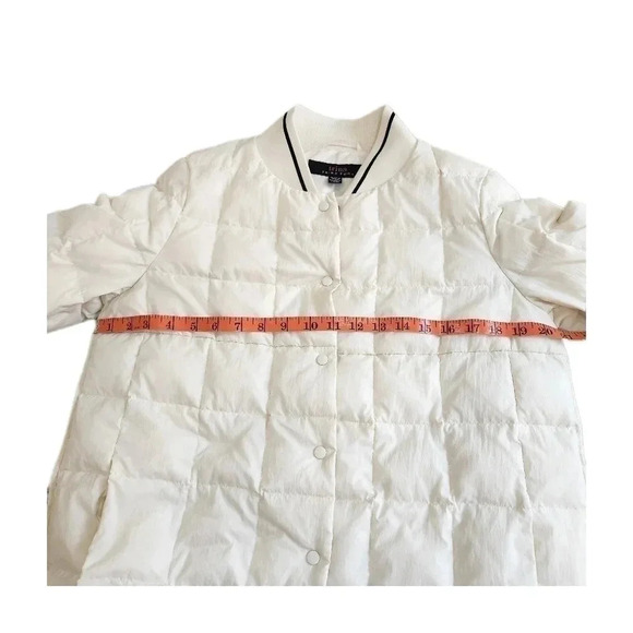 Vtg Trina Turk DUCK DOWN Puff Snap Jacket, Cream/White, Women's Small - Picture 10 of 13